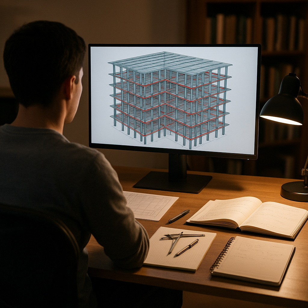 Profissional trabalhando com BIM e projetos
